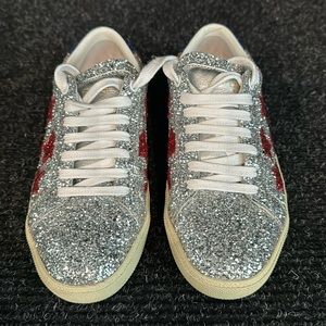 Used Saint Laurent glitter sneakers